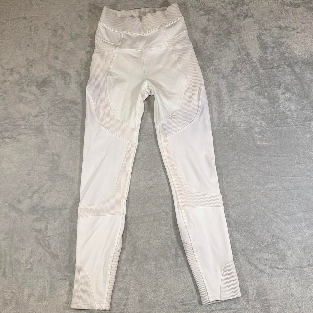 Lululemon White Ribbed Panel Leggings | White | Size 2